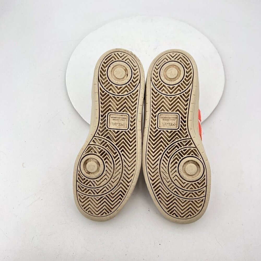 Veja V-10 Women Size 9 White Black Leather Red V Logo Casual Training Shoes - Picture 9 of 14